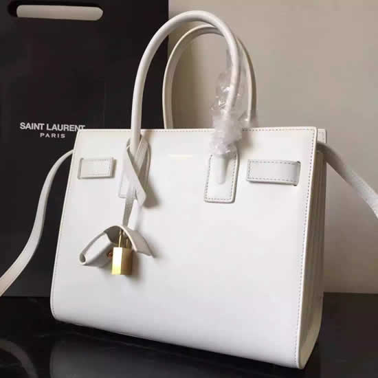 Replica Saint Laurent Baby Sac De Jour Bag In White Leather
